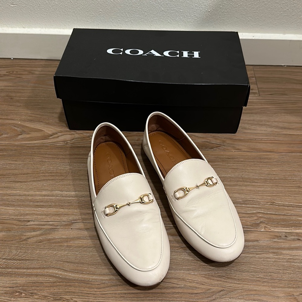 Coach Haley Leather Loafers in White